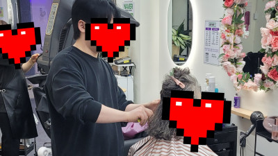 여성컷트 미듐그라레슨후 바로실습진행